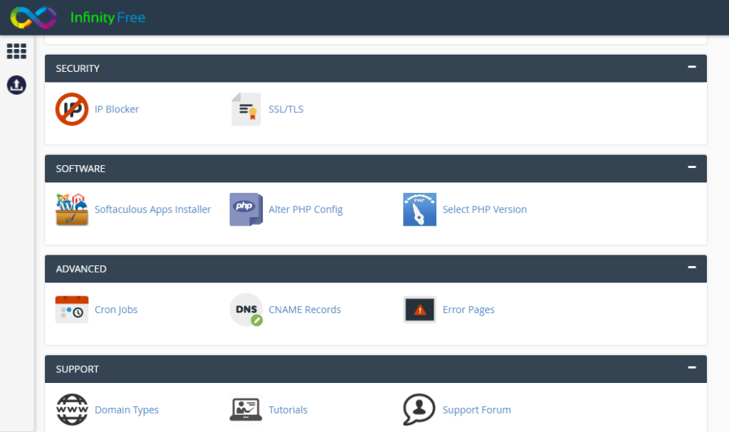 Infinity Free cPanel